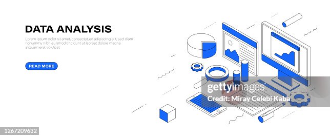 Data Analysis Design Border Data Analysis Isometric Banner Design High-Res Vector Graphic - Getty ...