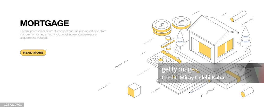 Mortgage Isometric Banner Design