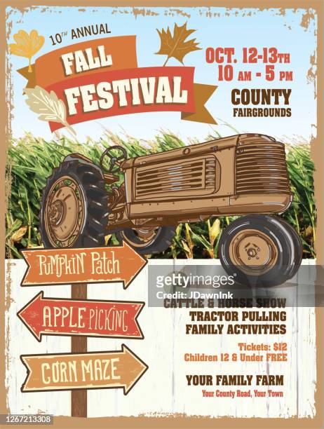 farm and agricultural fall festive show poster design template - flyer leaflet stock illustrations