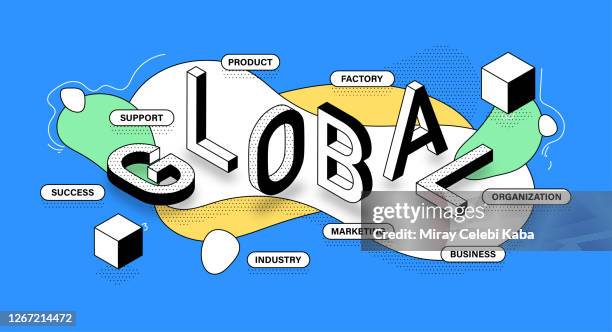 global isometric banner design - leadership logo stock illustrations