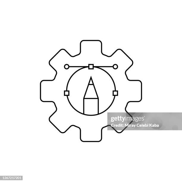 development line icon - web designer logo stock illustrations