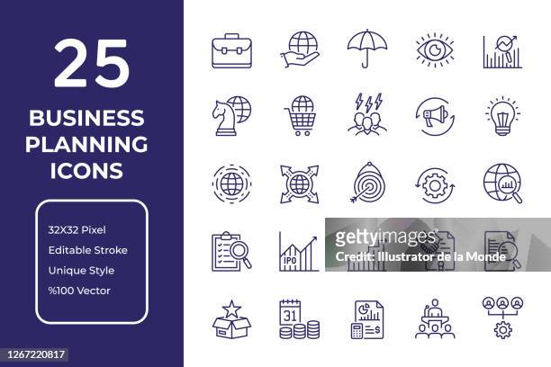 stockillustraties, clipart, cartoons en iconen met pictogram ontwerp van businessplanlijn - financiële planning