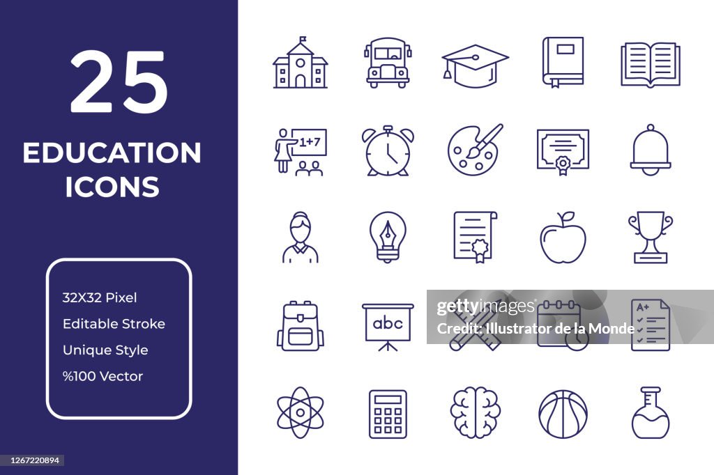 Education Line Icon Design