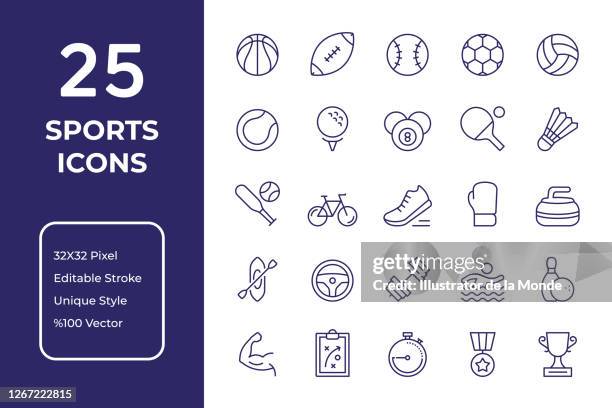 sport line line icon design - bandy winter sport stock illustrations