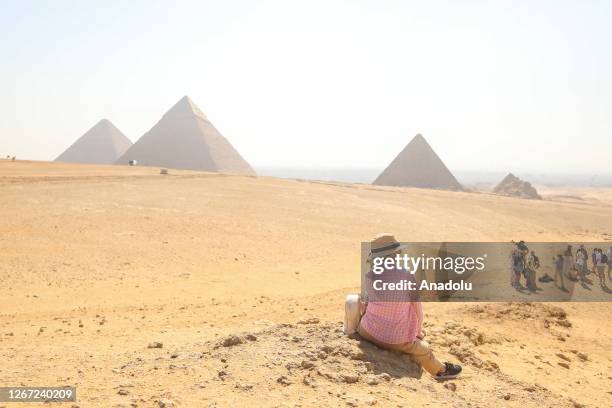 Tourists flock to the Pyramids of Giza, namely Cheops, Khafre and Menkaure on the second day of Eid Al-Adha in Giza, Egypt on June 29, 2023.