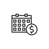 business payday icon with line style vector illustration