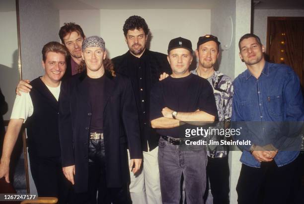 The Alan Parsons Project pose for a portrait at the Greek Theatre in Los Angeles, California on October 11, 1996.