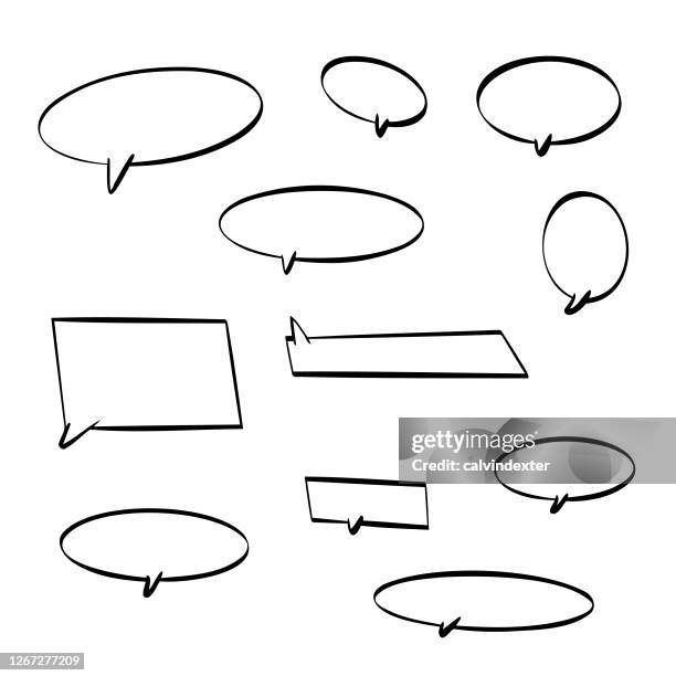 speech and thought bubbles - text message bubble stock illustrations