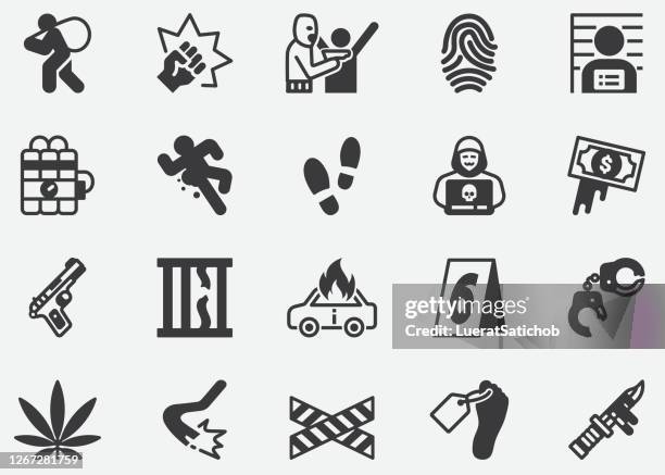 crime pixel perfect icons - spy briefcase stock illustrations