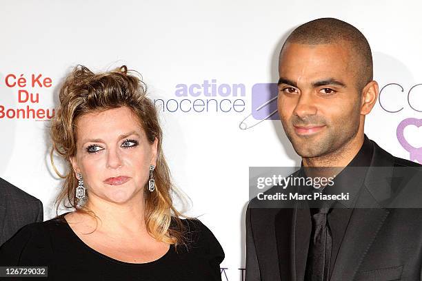 Tony Parker and his mother Pamela Firestone attend the 'ParCoeur Gala' at Mairie de Paris on September 26, 2011 in Paris, France.