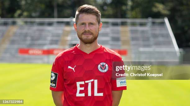Sead Hajrovic of Viktoria Koeln poses during the team presentation at Sportpark Hoehenberg on August 20, 2020 in Cologne, Germany.