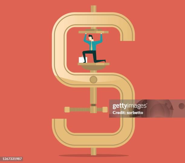 under pressure - businessman - strength weakness stock illustrations