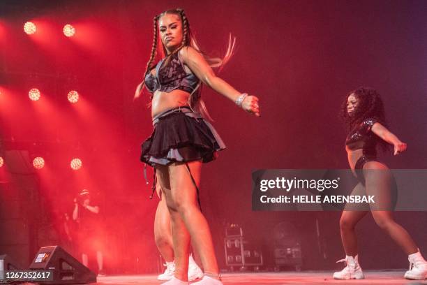 Rapper Latto preforms at the Roskilde Festival 2023, Denmark, on June 29, 2023. / Denmark OUT