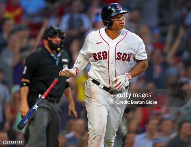 Boston Red Sox 1B Triston Casas, left, reacts to a triple play in the  News Photo - Getty Images