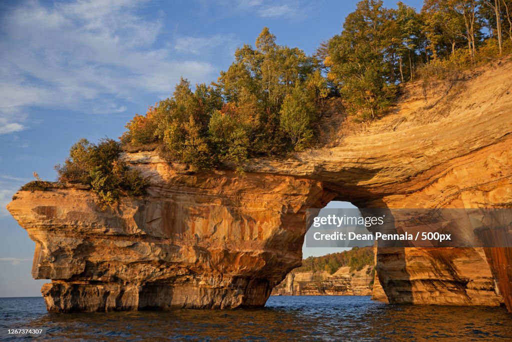 Leap Rocks Lovers Leap Arch Pictured Rocks National Lakeshore Michigan United ...