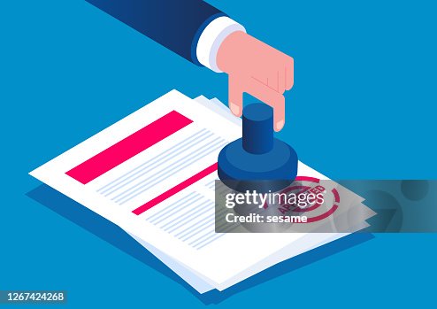 Documentos de aprovação carimbados isométricos, aprovação de documentos Documentos de aprovação carimbados isométricos, aprovação de documentos