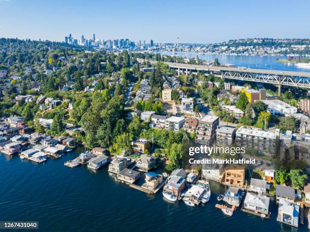 interstate 5 and university of washington - seattle imagens e fotografias de stock