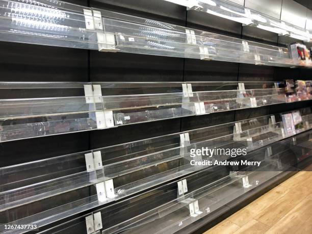 empty shop shelves, newsstand with no magazines, reopening after coronavirus lockdown - news stand stock pictures, royalty-free photos & images