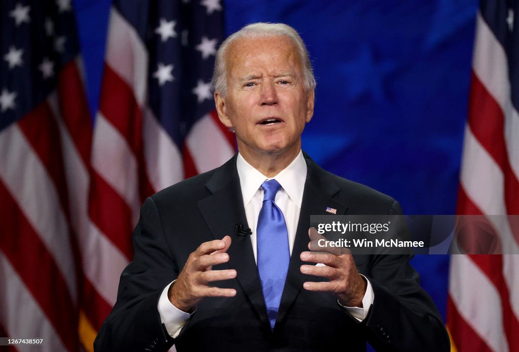 Joe Biden Accepts Party's Nomination For President In Delaware During Virtual DNC