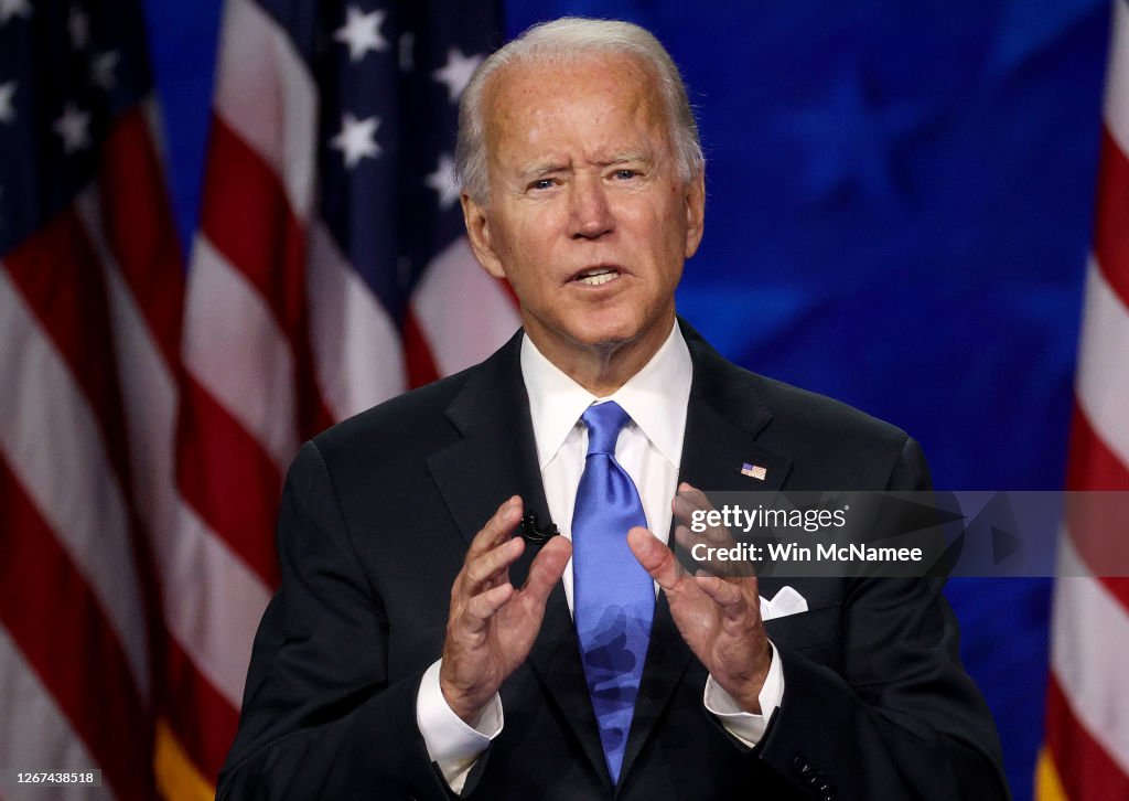 Joe Biden Accepts Party's Nomination For President In Delaware During Virtual DNC