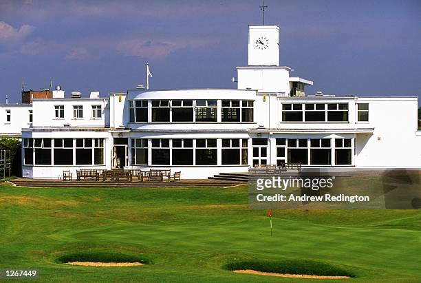 General view of the clubhouse overlooking the 479 yard, par 4, 18th hole at Royal Birkdale Golf Club in Lancashire, England. \ Mandatory Credit:...