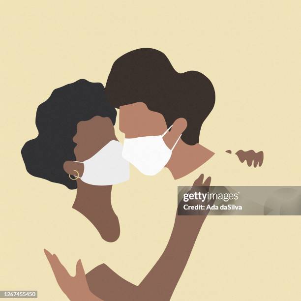 social distance relationship - simple living stock illustrations