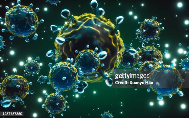 coronavirus. covid-19. 3d render - respiratory infection stockfoto's en -beelden