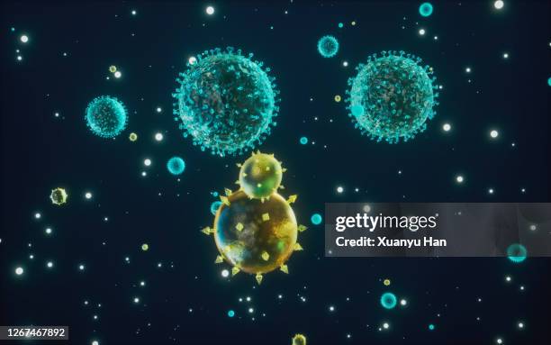 coronavirus. covid-19. 3d render - adenovirus stock pictures, royalty-free photos & images