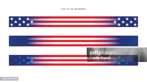 usa election banners stock illustration. usa flag banners vector illustration - horizontal stock illustrations