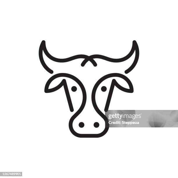 bildbanksillustrationer, clip art samt tecknat material och ikoner med logotyp för ko eller tjur - bulls