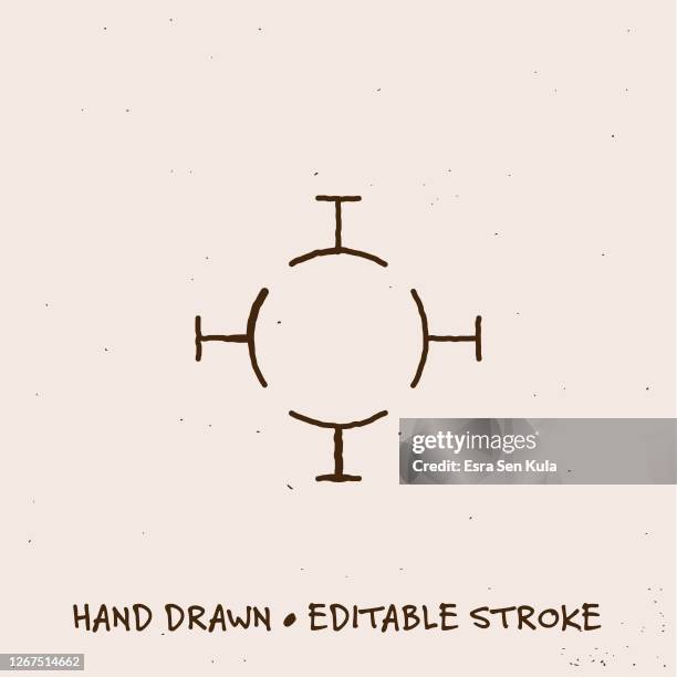 ilustraciones, imágenes clip art, dibujos animados e iconos de stock de icono de objetivo dibujado a mano con trazo editable - centro del blanco
