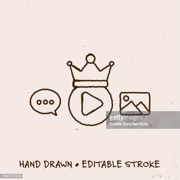 hand drawn premium content single line icon with editable stroke - creative director stock illustrations