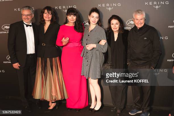 Guest, Marianne Denicourt, Valerie Perrin, Tess Lauvergne, Anouk Aimée, and Claude Lelouch at Place de la Castre on May 19, 2019 in Cannes, France.