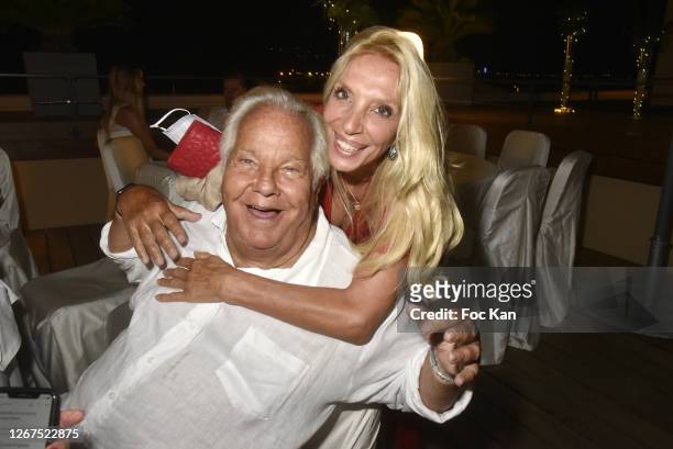 Massimo Gargia and Sylvie Elias Marshall attend the Birthday Party for Massimo Gargia at Hotel de Paris on August 20, 2020 in Saint-Tropez, France.