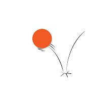Illustration of a ball bouncing off a surface.