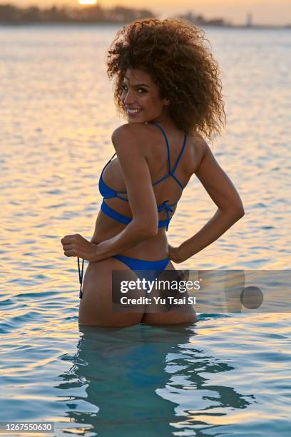 Swimsuit Issue 2020: Model Jessica Aidi poses for the 2020 Sports Illustrated swimsuit issue on February 25, 2019 in Nassau, Bahamas. CREDIT MUST...
