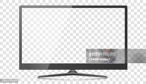 illustrazioni stock, clip art, cartoni animati e icone di tendenza di moderno monitor per pc desktop hd widescreen o tv - televisore