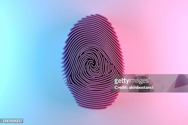 3d fingerprint maze - personalidade imagens e fotografias de stock