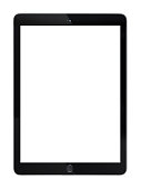 Tablet computer display with blank white screen