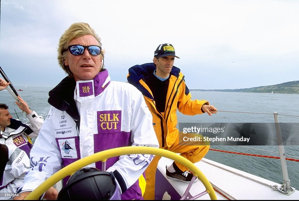 Skipper Lawrie Smith Helms Silk Cut As Damon Hill Takes A Back Seat yanmar-dragon-gold-cup-2023-day-1-mysailing