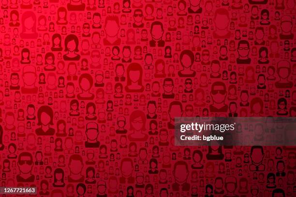 abstract red background - people pattern - man dark background stock illustrations