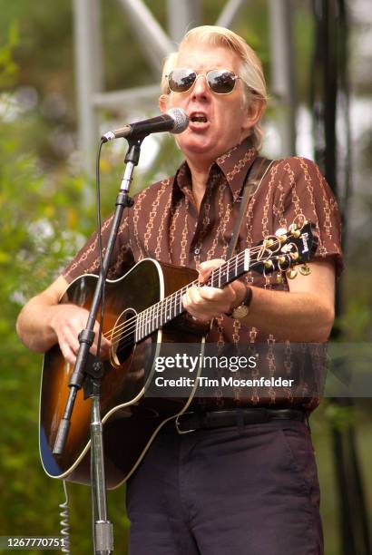Nick Lowe performs during the Hardly Strictly Bluegrass festival at the Polo Fields in Golden Gate Park on October 2, 2004 in San Francisco,...