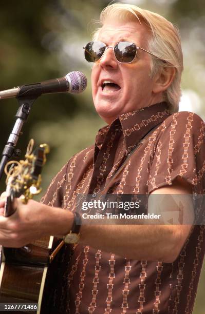 Nick Lowe performs during the Hardly Strictly Bluegrass festival at the Polo Fields in Golden Gate Park on October 2, 2004 in San Francisco,...