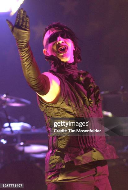 Marilyn Manson performs at The Warfield on November 1, 2004 in San Francisco, California.