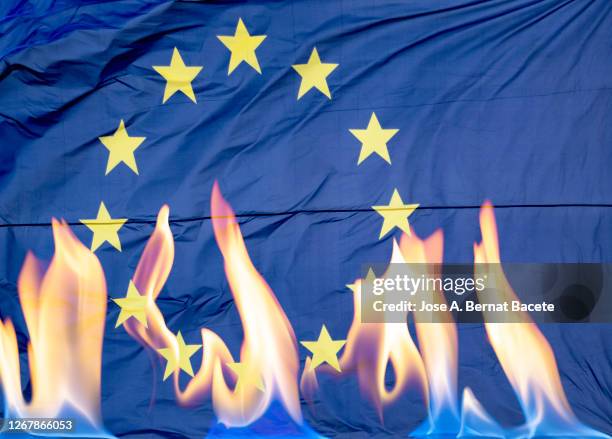 Exploding Flags Euros Football 81 Burning Eu Flag Stock Photos, High-Res Pictures, and Images - Getty ...