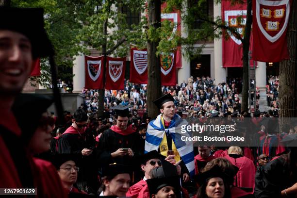 Cambridge, MA Students take part in the 372nd Commencement at Harvard University.