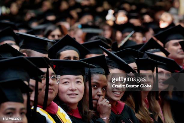 Cambridge, MA Students take part in the 372nd Commencement at Harvard University.