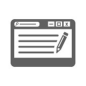 Article, content writing gray icon