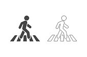 Crosswalk line icon symbol logo template. Vector