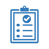 Questionnaire, checklist blue icon